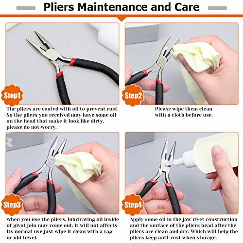 Guide on maintaining and caring for pliers with four steps.